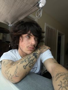 Trans Tattoos Ftm, Masculine Peircings, Queer Tattoos Men, Trans Chest Tattoo Ftm, Tattooed Man, Testosterone Ftm, Ftm Tattoo, Male Acne, Guys With Tattoos And Piercings