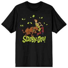 Zoinks! Unmask your sense of style with this men's Scooby Doo tee. Zoinks! Unmask your sense of style with this men's Scooby Doo tee.  Crewneck Short sleevesFABRIC & CARE Cotton Machine wash Imported Size: M. Color: Black. Gender: male. Age Group: adult. Pattern: Graphic. Scooby Doo And Shaggy, Black Graphic Tee, Classic Cartoon Characters, Kids Pattern, Black Graphic Tees, Classic Cartoons, Pattern Graphic, Green Eyes, Scooby Doo