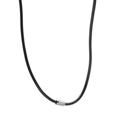 "Necklace Details: Length: 19 in. Clasp: magnetic Metal: stainless steel Features: black leather cord  Size: 22"". Gender: male. Age Group: adult." Black Leather Jewelry With Black Band, Black Leather Band Jewelry, Classic Leather Jewelry With Black Band, Minimalist Leather Jewelry With Adjustable Cord, Black Leather Jewelry With Leather Strap, Classic Black Leather Jewelry, Minimalist Adjustable Leather Necklace, Leather Jewelry With Adjustable Cord For Everyday Use, Adjustable Minimalist Leather Necklace