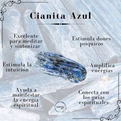 La cianita es reconocida popularmente como la piedra de la fidelidad, la confianza y la transparencia. Hay quienes aseguran que con solo pasarla por la línea de chakras los alinea de manera inmediata por su energía ilimitada. Se cree que tiene un gran efecto calmante y que ayuda a los recién nacidos a adaptarse al mundo. Energy Stones, Crystal Gems, Crystals And Gemstones, Feng Shui, Science, Energy