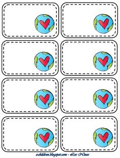 the earth with hearts on it is shown in this printable placemat for valentine's day