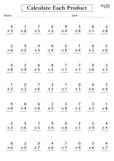 printable worksheet to help students practice their math skills