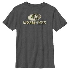 What started as a camouflage brand, has become a lifestyle! Go outside and connect with nature while you enjoy all your favorite outdoor activities like hunting, fishing, and more with officially licensed apparel for the whole family from Mossy Oak! This Boys' Mossy Oak Classic Camouflage Logo Graphic T-Shirt features the classic Mossy Oak logo in Camouflage across the front. Represent your favorite outdoor brand on your next adventure today! Size: YL.  Color: Gray.  Gender: male.  Age Group: ki Oak Logo, Connect With Nature, Kids Clothes Boys, Mossy Oak, Outdoor Brands, Hunting Fishing, Go Outside, Boys Shirts, Logo Graphic