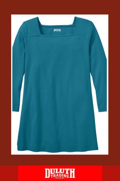 Our Women’s Longtail T® 3/4 Sleeve Tunic is made with a sturdy cotton rib-knit construction that won’t stretch or sag out of shape. Fitted Cotton Tops With 3/4 Sleeves, Cotton Tops With 3/4 Sleeves, Stretch Cotton Tops With 3/4 Sleeves, Out Of Shape, Long Tail, Tunic Length, Trendy Tshirts, Womens Tunics, Rib Knit