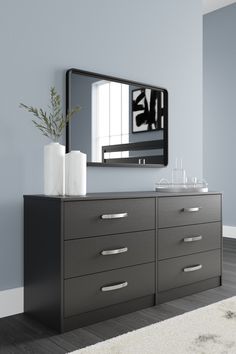 Finch Black Dresser - Ornate Home Black Dressers, Six Drawer Dresser, Bedroom Vanity, Ornate Furniture, Furniture Market, Modern Dresser, 6 Drawer Dresser, Bedroom Dressers, Mattress Store