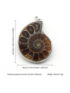 1pc Natural Ammonite Stone Spot Colored Snail Shell Fossil Wrapped Pendant For DIY Jewelry Making Necklaces Accessories Brown Holiday,Family & Friendship   Shell     Jewelry Making, size features are:Bust: ,Length: ,Sleeve Length: Collar Conchas, Shell Fossil, Making Necklaces, Snail Shell, Shell Jewelry, Bijoux Diy, Shell Necklaces, Wrapped Pendant, Watches Jewelry