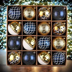 a box filled with different types of ornaments