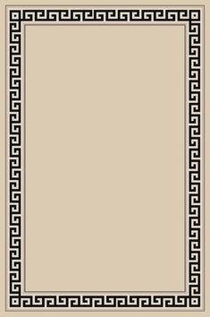 a beige area rug with black greek border