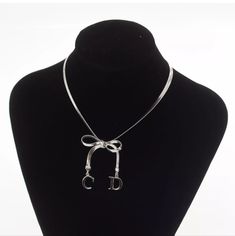 Christian Dior Cd Logo Bow Used Necklace Choker Silver Vintage/ Gorgeous No Trades Beautiful Piece Fits Up To 15 Inch Neck. You Can Always Get A Chain Extender Choker Silver, Bow Necklace, Dior Jewelry, Chain Extenders, Necklace Choker, Christian Dior, Red Carpet, Choker, Choker Necklace