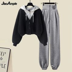 SPECIFICATIONSBrand Name: JiaoAmpleDecoration: PocketsStyle: CasualMaterial: COTTONMaterial: AcrylicMaterial: POLYESTERSeason: Autumn/WinterElasticity: Slight StrechFabric Type: Polyester CottonPattern Type: SolidFit Type: SlimAge: MIDDLE AGEClothing Length: regularPlace Of Origin: China (mainland)Pant Length(cm): Ankle-Length PantsFabric content: 31% (inclusive) - 50% (inclusive)Origin: Mainland ChinaCN: ZhejiangCollar: HoodedWaist: High WaistClosure Type: Single BreastedSleeve Style: regularMa Winter Tracksuit With Pockets Sportswear, Winter Sportswear Tracksuit With Pockets, Casual Long Sleeve Sets For Winter, Casual Long Sleeve Winter Sets, Solid Winter Sets With Pockets, Winter Long Sleeve Sets With Pockets, Winter Sets With Pockets And Long Sleeves, Winter Tracksuit With Pockets, Casual Winter Tracksuit With Pockets