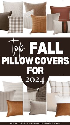 pillows with the words top fall pillow covers for 2012