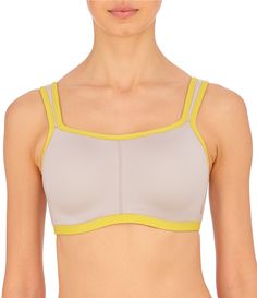 From Natori, this convertible sports bra features:Coolmax fabrication keeps you cool & wicks sweat to keep you dryultra-lightweight, full coverage foam-lined cups with underwire supportstraps convert to crisscross positionadjustable wide rigid straps have extra supportseamless, convertible underwire sports bracushioned hook & eye back closureCoolmax polyester/lycra spandexhand washImported. Full Coverage Sports Bra With Removable Pads For Gym, Functional Sports Bra With Micro-elastic Fit, Sporty Full Coverage Sports Bra With Light Support, Sporty Supportive Bra With Removable Pads, Sporty Bra With Removable Pads, Sporty Full Coverage Sports Bra, Medium Support Sports Bra With Removable Pads For Gym, Sporty Bra With Medium Bust Support For Light Sports, Sporty Full Coverage Sports Bra With Removable Pads