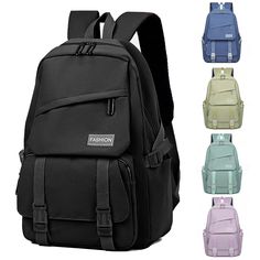 Canvas Girls School Backpack Women Travel Loptop Students Book Bag 18" Daypack   Features: Durable&Lightweight Made of high densitycanvas material with high quality smooth zipper, soft, durable, lightweight, breathable. Ergonomic Design S-shaped widened and thickened shoulder straps reduce back pressure, which keeps it comfortable and easy to carry.  Large Capacity Size in 12.2x5.9x18.1in  (L x W x H ) . Large capacity 21.4L with several organizer pockets can hold a lot of belongs for travel, school, and meet your various needs.Great size for school, camping, travel, shopping, hiking, climbing, vintage backpack for women and girls.   Compartments 2 side pockets, 1 front organizer pocket, 2 front zipper pockets, 2*inner organizer pockets, 1 laptop/tablet compartment in main bag.Separate com Large Capacity Back-to-school Backpack, Girls School Backpack, Student Backpack With Pockets, Rectangular, Canvas Satchel-shaped Backpack With Zipper Pocket, Cheap Backpack With Zipper Pocket For On-the-go, Cheap Women's Backpack With Anti-theft Pocket, Women Backpack Travel, Travel Shopping, Backpack Women