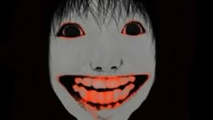 an image of a creepy person with glowing teeth