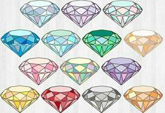 six different colored diamonds are shown in this graphic art file, with the words m - dern minimalist art above them