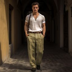 Season:Spring  Summer; Fabric:Linen Cotton Blend; Gender:Men's; Style:Basic,Fashion; Occasion:Holiday,Daily,Casual; Fit Type:Regular Fit; Function:Breathable,Comfort; Waistline:Mid Waist; Pattern:Plain; Design:Front Pocket,Straight Leg,Pleats; Pants Type:Trousers,Linen Pants,Summer Pants; Fly Type:Button; Front page:FF; Listing Date:01/03/2024; Hips:; Length:; Waist:; Fit US Size: Green Linen Pants Outfit Men, Summer Casual Outfit Men, White Lotus Mens Fashion, Men Italy Outfit Summer, Men’s Linen Pants, Zaddy Outfits, Stylish Men Casual Summer, Lenin Pants Outfit, Boho Mens Fashion