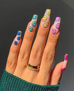 Pretty Gel Nails, Really Cute Nails, Rave Nails, Swag Nails Paznokcie Hello Kitty, Cute Nails For Fall, Colorful Nail, Purple Nail, Really Cute Nails, Christmas Nails Acrylic, Acrylic Nails Coffin Short