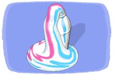 an image of a pink, blue and white object