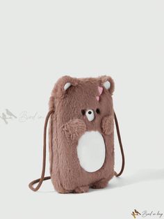 Bird in Bag - Adorable Kawaii Bear Phone Crossbody Bag for Women Cute Backpack-style Shoulder Bag With Mobile Phone Pocket, Cute Shoulder Backpack With Mobile Phone Bag, Cute Shoulder Backpack With Phone Bag, Cute Shoulder Bag Backpack With Phone Bag, Kawaii Animal Design Shoulder Bag For Everyday Use, Kawaii Shoulder Bag With Animal Design For Everyday Use, Cute Portable Shoulder Backpack Bag, Cute Crossbody Shoulder Bag For School, Cute Pouch Phone Bag