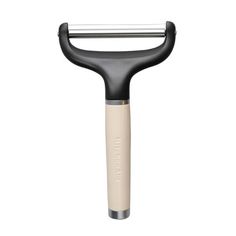 a black and white razor on a white background