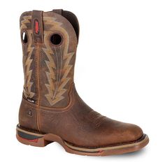 These men's waterproof Long Range western boots from Rocky are as tough as you are. These men's waterproof Long Range western boots from Rocky are as tough as you are. BOOT FEATURES SPR full-grain waterproof leather upper Goodyear double-row welt construction Expansion Fit Seam for easy on and off Nylon shank Long Range dual-density removable footbed is recyclable and odor resistant Long Range X outsole system of ten peak performance componentsBOOT CONSTRUCTION Leather upper Mesh lining EVA mids