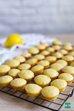 lemon muffins cooling on a wire rack