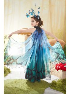 Blue Butterfly Costume for Girls – Chasing Fireflies Blue Butterfly Costume, Butterfly Headpiece, Carnival Decorations, Costume For Girls, Dance Group, Butterfly Costume, Halloween Costumes For 3, Whimsical Accessories, Chasing Fireflies