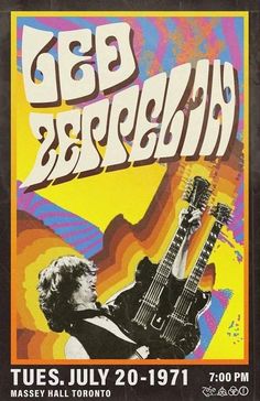 an old concert poster with a man holding a guitar in his right hand and the words,