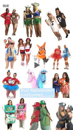 several pictures of people dressed in costumes and posing for the camera, with text overlay that reads do halloween costumes