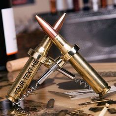 Unveil a New Way to Uncork with the .50 Caliber Bullet CorkscrewWho said bullets were just for beers? Introducing our Bullet Corkscrew  where military elegance meets your wine night. Crafted from an authentic .50 caliber brass casing, this piece doesn't just deliver style but also functionality. Simply twist open the bullet tip to unveil the corkscrew, and slide it in position for optimal bottle opening leverage. A Bit of BackgroundThe iconic .50 Caliber BMG, beloved for its service in the milit Bullet Crafts, 40 Caliber, 50 Cal, 50 Caliber, Groomsmen Gifts Personalized, Bullet Jewelry, Special Symbols, Corkscrews, Wine Night