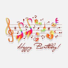 happy birthday music note with colorful musical notes on white background stock photo image and royalty