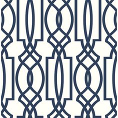 an art deco style wallpaper pattern in blue and white, with wavy lines on it