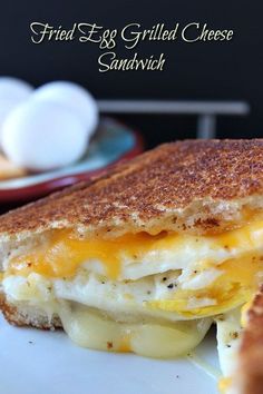 grilled egg and cheese sandwich on a plate