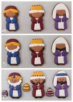 the cookies are decorated to look like they have been made in different styles and colors