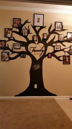 a family tree with many pictures on it