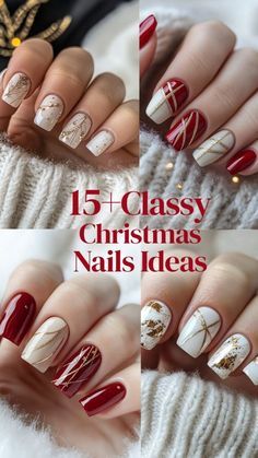 Nail For Christmas Holiday, Manicure Ideas For Christmas, 2024 Xmas Nails, Christmas Nail Red And Gold, Christmas Nails 2025 Trends, 2024 Christmas Nails Short, Red Nails For Christmas Holidays, December Nails Christmas Xmas Red, Holiday Nails Winter Christmas Classy