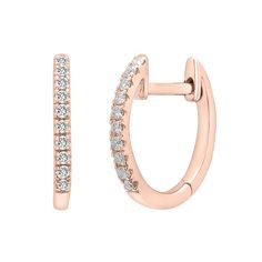 Experience true luxury with these diamond huggie hoop earrings in 14K rose gold. These gorgeous earrings feature 20 round brilliant cut diamonds that are sure to make you sparkle. With their classic yet modern look, these diamond hoop earrings will bethe perfect addition to any outfit. | 1/10 ct. tw. Diamond Huggie Hoop Earrings | 14K Rose Gold | Size 12.00mm | Helzberg Diamonds Helzberg Diamonds, Diamond Hoop Earrings, Huggie Hoop Earrings, Gorgeous Earrings, Round Brilliant Cut Diamond, Round Brilliant, Gold Diamond, Women's Earrings, Size 12