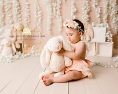 Bunny Birthday Cake, Whimsical Cake, Fairy Birthday Cake, Cake Smash Pictures, 1st Birthday Photoshoot, Bday Party Theme