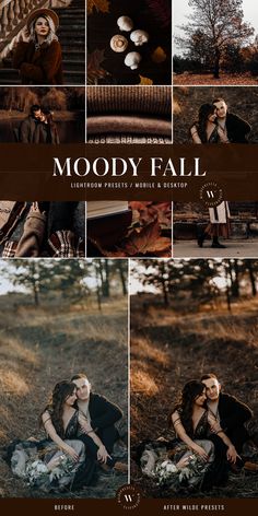 a series of photoshopped images with the words moody fall