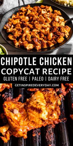 chicken copycat recipe on the grill with text overlay