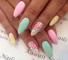 Pastel Nails Designs, Happy Nails, Cute Gel Nails, Nails French, Easter Nails, Nails 2024, Pastel Nails, Neon Nails, Nails Coffin