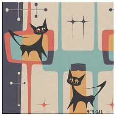 an image of two cats that are in the same pattern on different colors and shapes