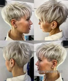 Youtube Hair, Short Silver Hair, Hairstyle Youtube, Short Hair Pixie Cuts, Short Sassy Hair, Highlights Hair, Pixie Haircut For Thick Hair, Short Hair Trends