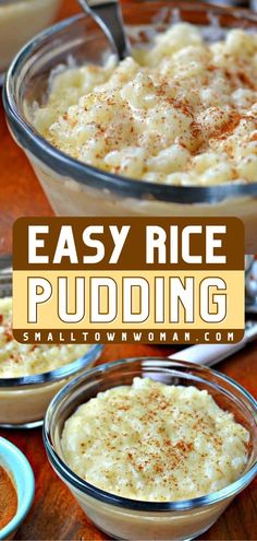 This easy holiday recipe lets you have an amazing Thanksgiving dessert using cooked rice! It will become one of your favorite sweet treats. Rich and lusciously creamy, this old fashioned rice pudding recipe is amazing! Rice Pudding With Cooked Rice, Easy Rice Pudding Recipe, Creamiest Rice Pudding Recipe, Easy Pudding Recipes, Damien Rice