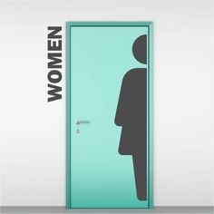 an open door with the words women on it