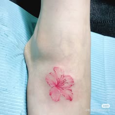 a small pink flower on the ankle