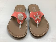 All of our sandals are handmade to order by Brent and Brandy Carter at The Gulf Coast Sandal Factory  in Panama City Beach, FL. Our sandals are made from marine grade vinyl (boat seat material) and sponge  rubber soling which gives them both great durability and comfort. We can make our sandals in any color combination and can also build them with arch support or a wedge style heel for extra comfort. For more  information about our sandals please check out our website gulfcoastsandals.com Starfish Sandals, Bride Sandals, Panama City Beach Fl, Boat Seats, Personalized Bride, Wedges Style, Panama City Beach, Palm Beach Sandals, Panama City