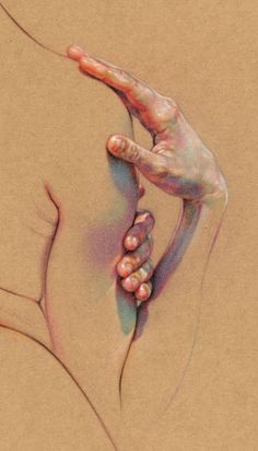 a drawing of a hand holding something in it's palm