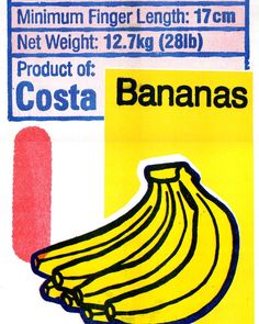 an advertisement for the cost of bananas