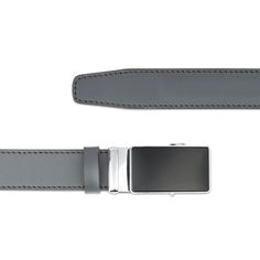 "Buy Ratchet belts for men Belt with sliding buckle Gray leather belt No hole belts Adjustable mens belt Slide buckle Automatic belt BELT SIZE: Choose from drop down menu above BELT WIDTH: 1 3/8\" | 3.5 cm LEATHER: Genuine leather COLOR: Gray BUCKLE: Silver color, black matte front CONDITION: New INCLUDED: Dust bag ALL BELTS ARE MEASURED FROM THE LEATHER PART'S END TO THE MIDDLE HOLE. Usually choose belt two sizes larger than regular jeans size. For example, if you wear jeans in size 32\", then Leather Belts With Silver Buckle For Business, Leather Belt Buckle With Silver Buckle For Business, Leather Belt Buckles With Silver Buckle For Business, Leather Belt Buckle With Silver Detail For Business, Modern Leather Belt With Silver Buckle, Modern Silver Buckle Belt For Business, Modern Formal Belts With Silver Buckle, Modern Formal Belt With Silver Buckle, Modern Leather Business Belt